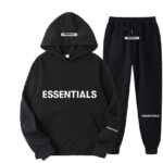 Unisex Essentials Reflective Letter Hoodie Set - Streetwear Fashion
