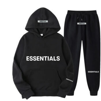 Unisex Essentials Reflective Letter Hoodie Set - Streetwear Fashion